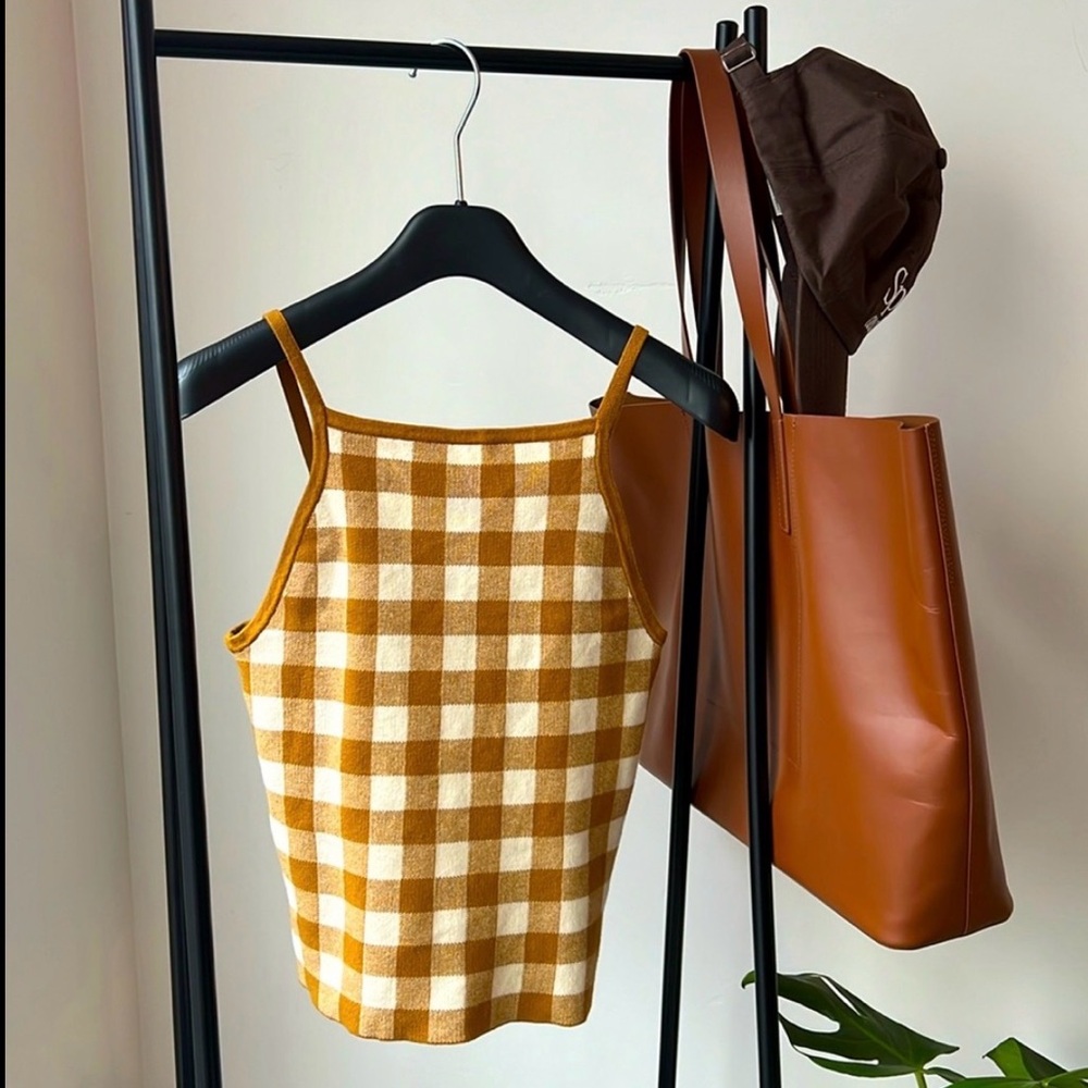 Madewell Gingham Apron Sweater Tank
